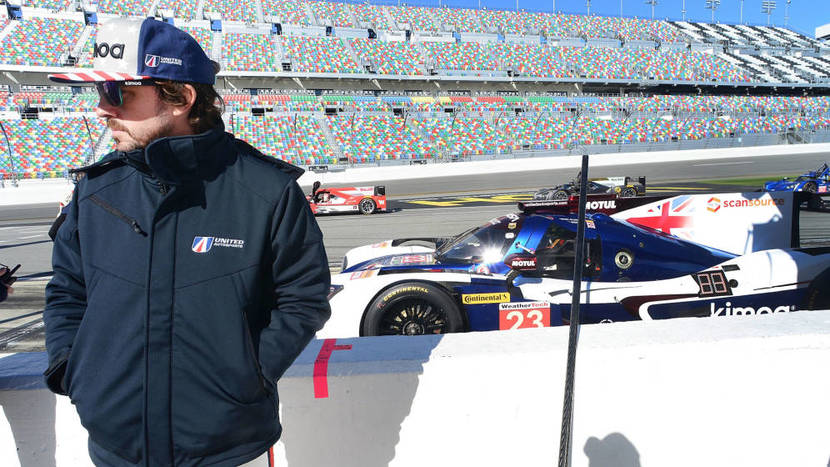  Fernando Alonso in the circuit for the 24 hours of Daytona 